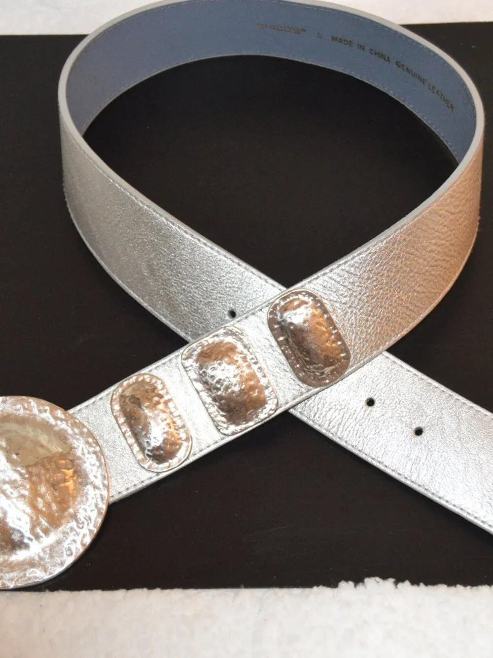 Chiocs leather silver belt